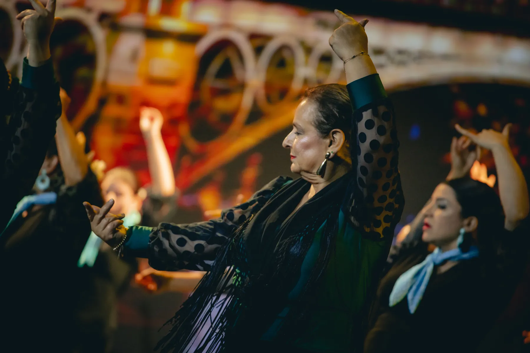 Bailarina de flamenco en una presentación teatral de VIBA